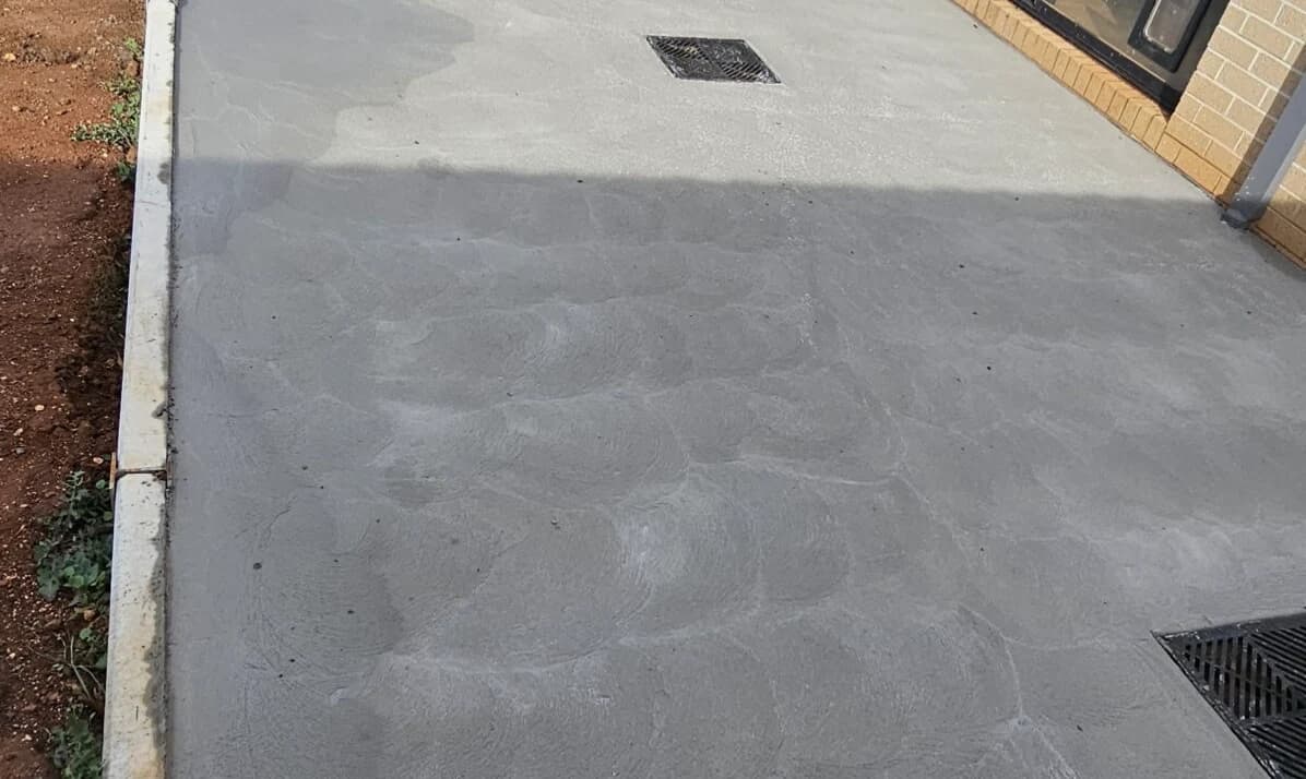 Backyard Concrete Slab landscaping project